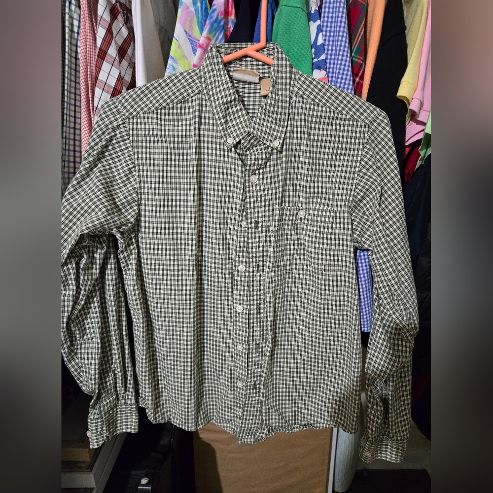 J. Khaki Boy's Olive Plaid Button Down Shirt